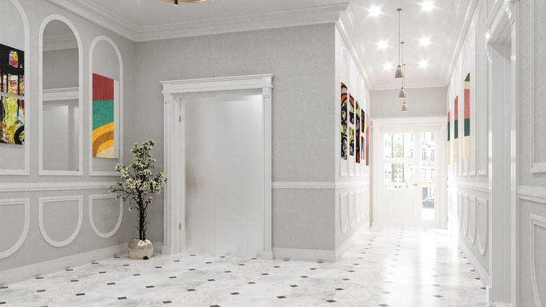 bright entryway with white walls