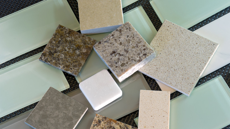 Backsplash and granite tile samples