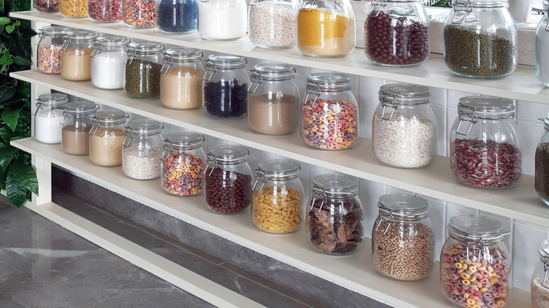 Dried goods in jars