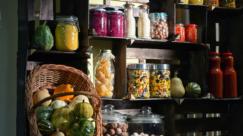 Moody dramatic pantry photo