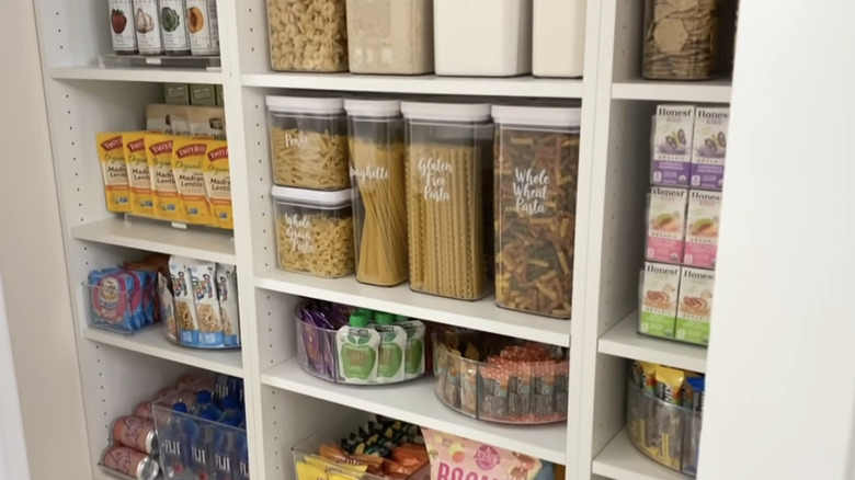 Organized kitchen closet pantry