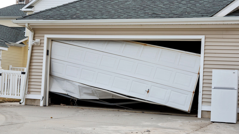 broken garage door