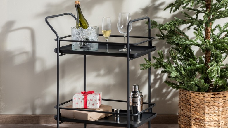 black bar cart in home