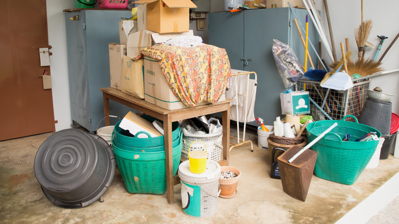 A typically messy garage