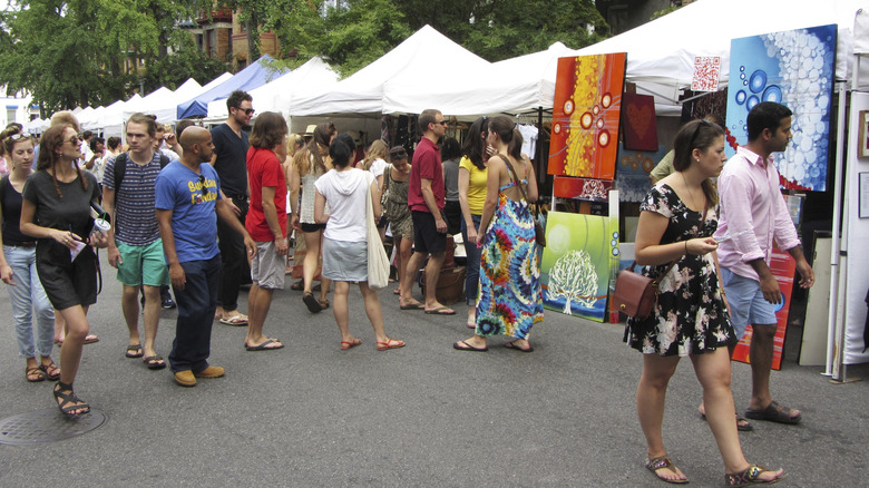 people at an art festival