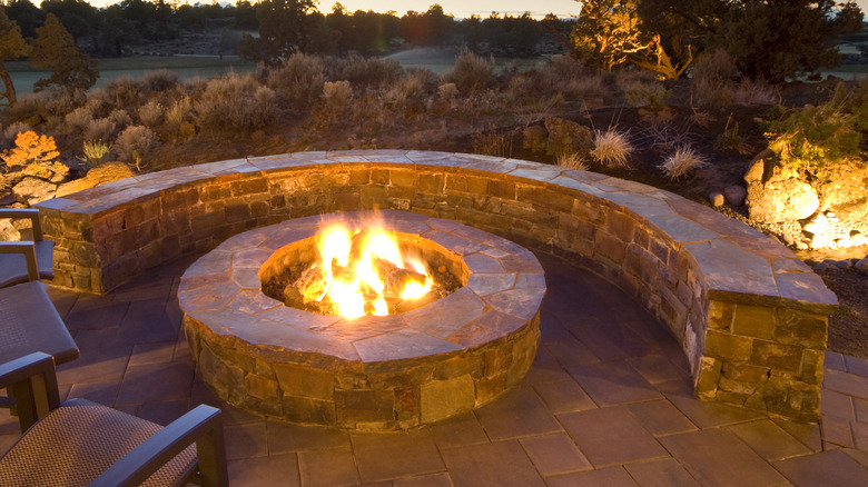 Firepit on paver patio