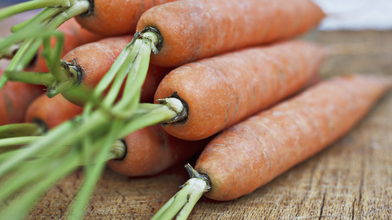 Carrots on a cutting board