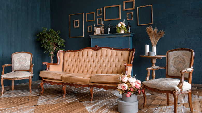 A gothic style living room.