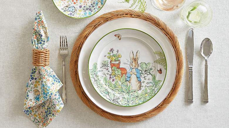 Peter Rabbit drawing on plate