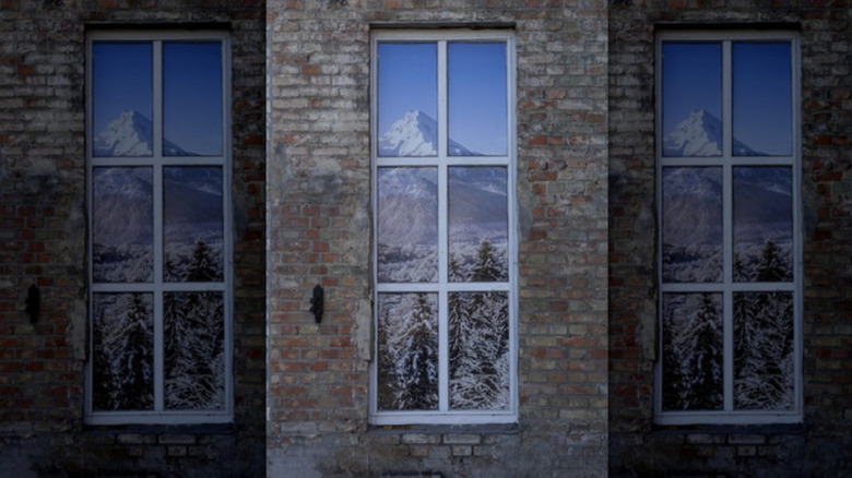 replica window on a wall
