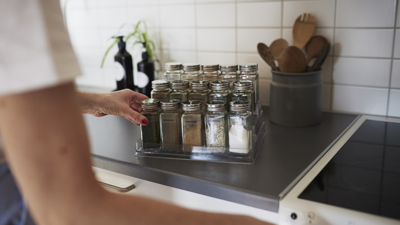 Spices next to stove