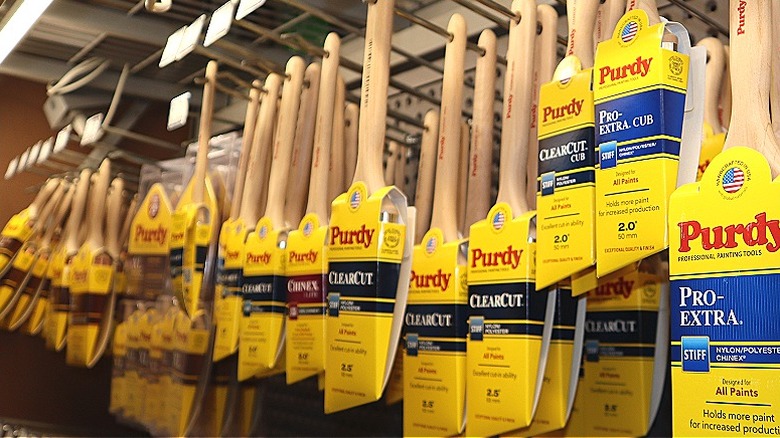 Purdy brushes on a hardware aisle