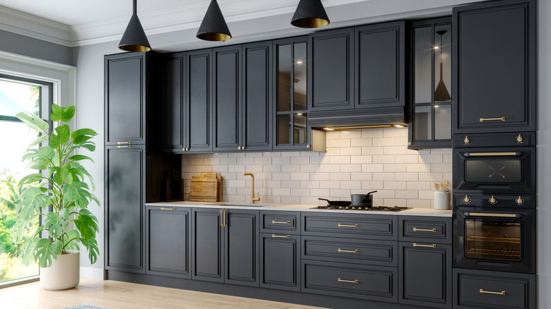 Black kitchen cabinets