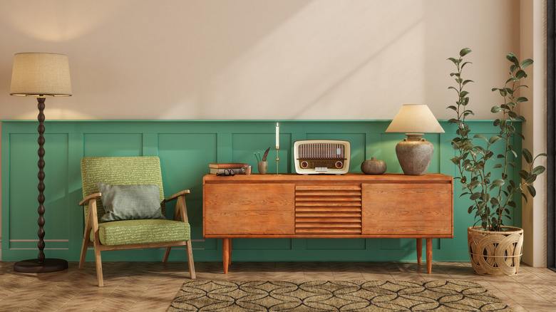 A midcentury modern console table
