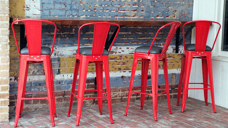 Painted metal stools