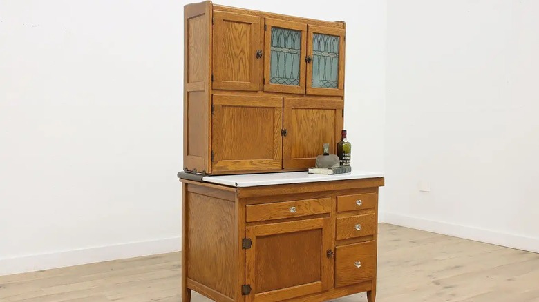 An antique Hoosier cabinet