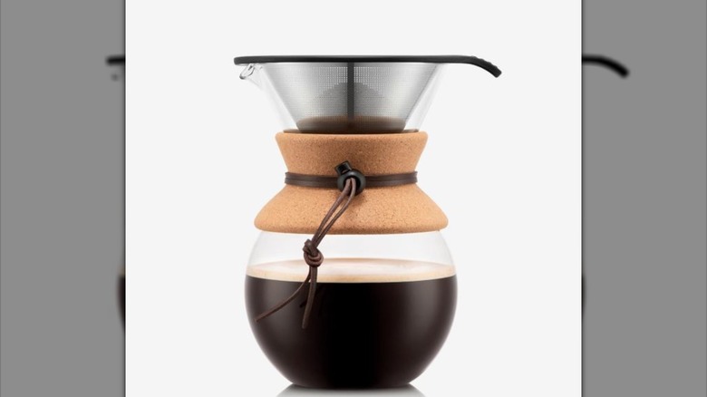 Bodum coffee marker with fresh brewed coffee