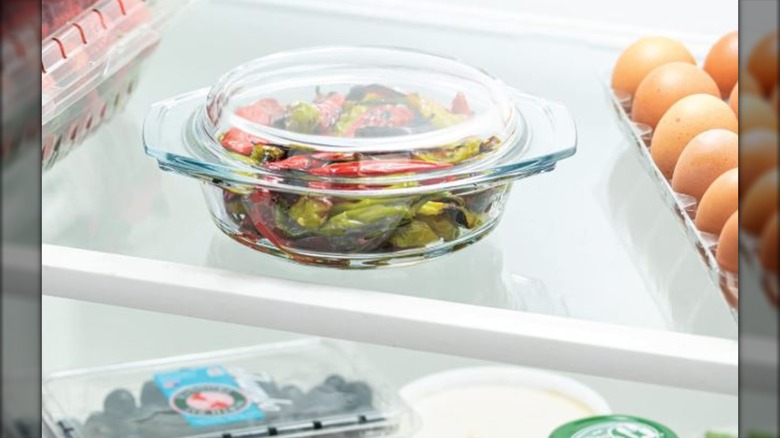 Simax dish with lid in fridge