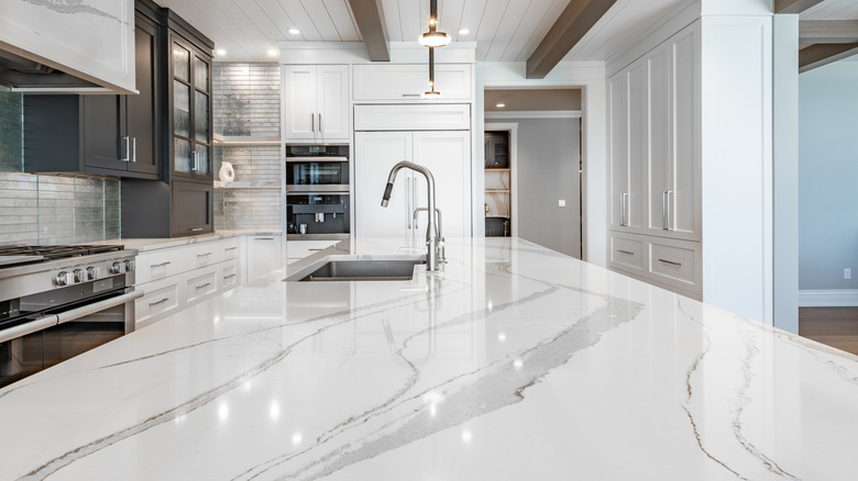 Kitchen with quartz countertops