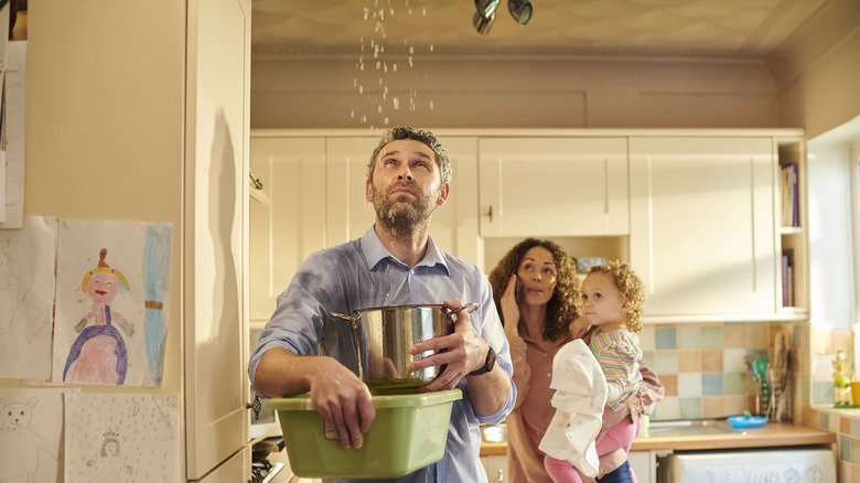 family with leaky pipe