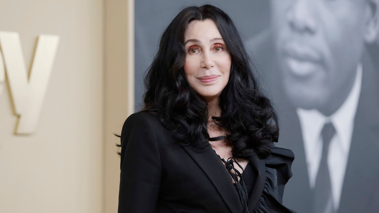 Cher smiling on a red carpet