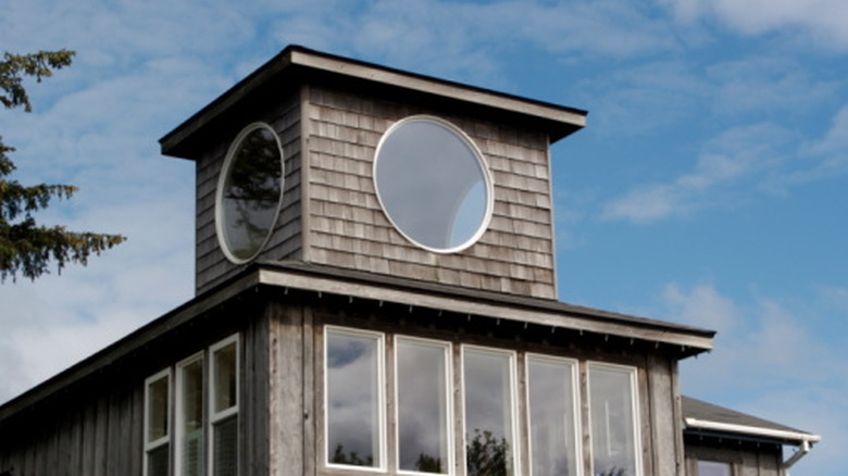 Home with a small lookout with circle window