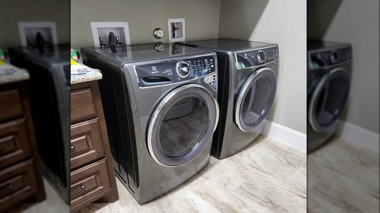 Customer image of top-rated Electrolux washer and dryer set in laundry room