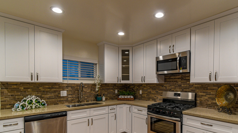 Recessed lights in kitchen