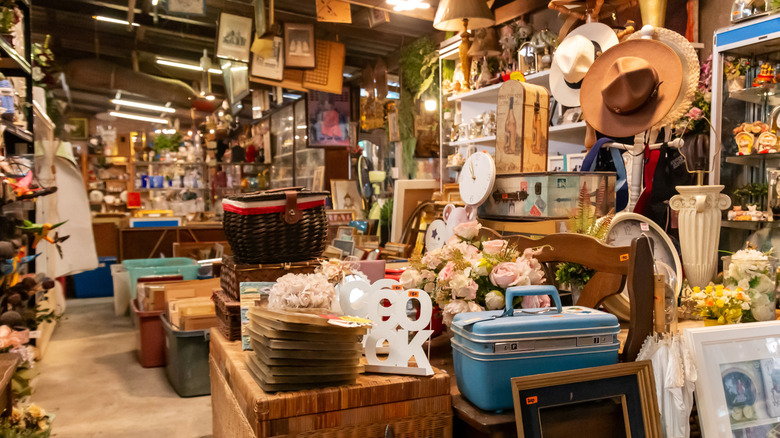 Secondhand store loaded with many different vintage items