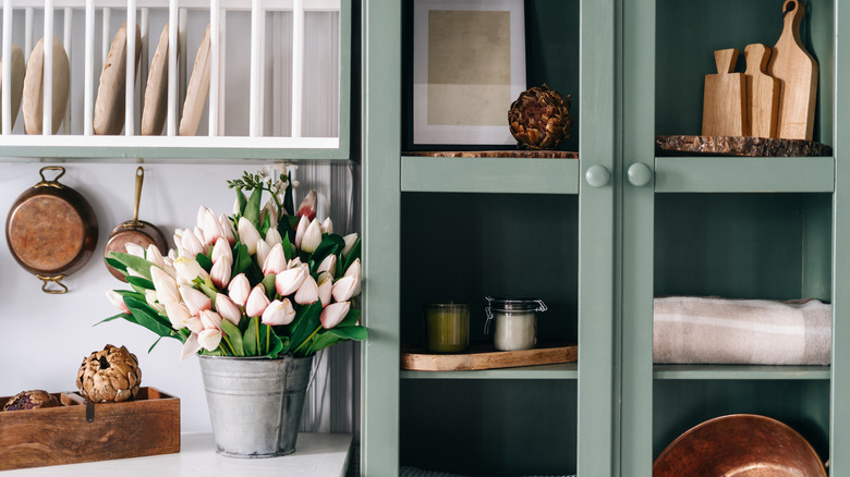 Swinging glass kitchen pantry doors