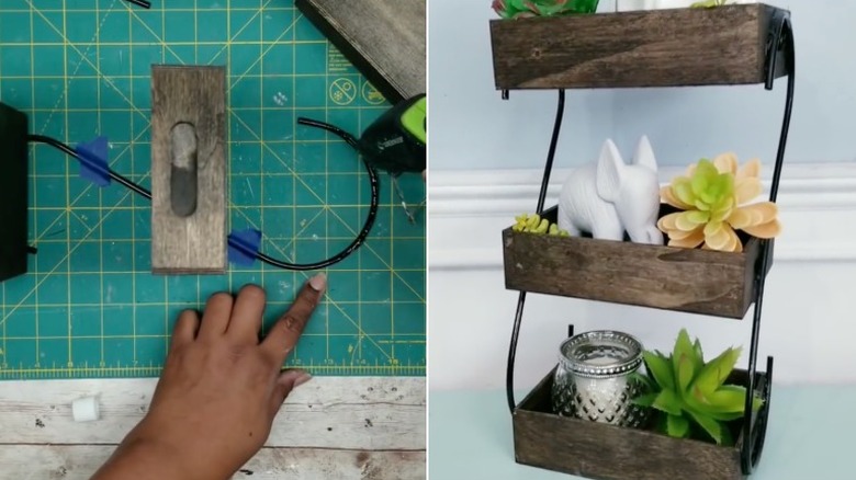 Bathroom shelf made from Dollar Tree items