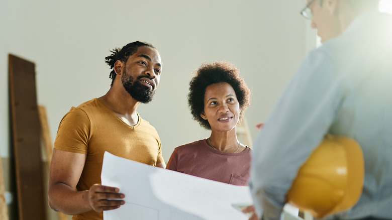 Man and woman discussing plans