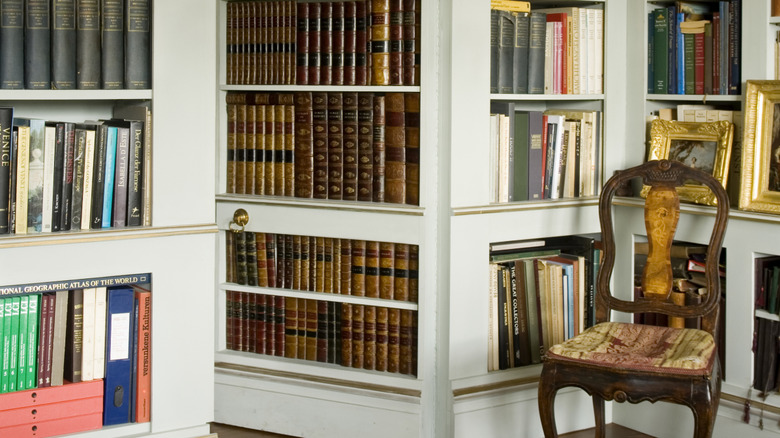 A secret closet door made from books.