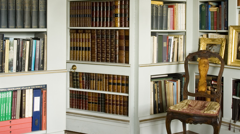 A secret closet door made from books.