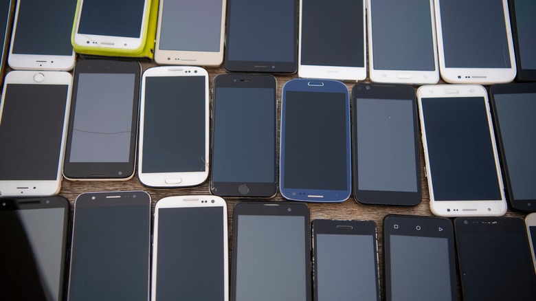 various old smartphones