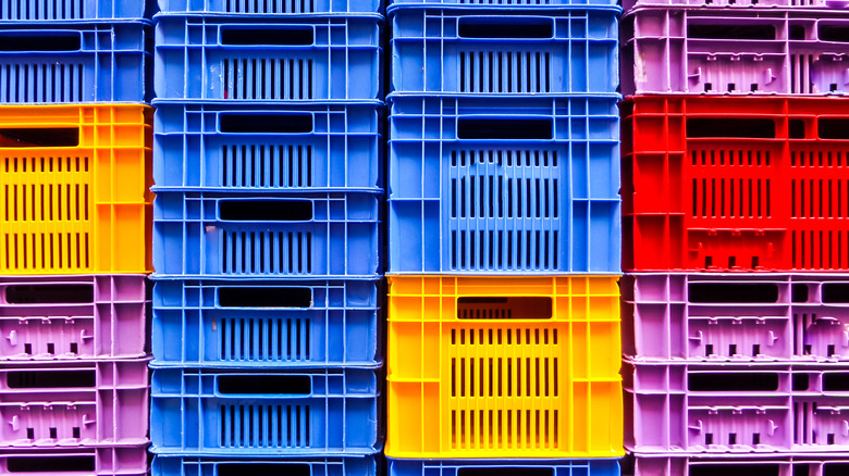 colorful milk crates