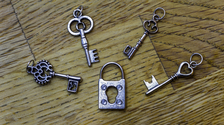 Skeleton keys on a counter