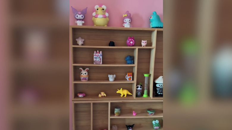 Trinket shelf using silverware organizer
