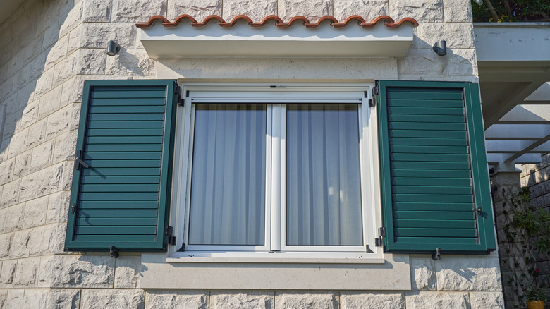 Green outdoor shutters