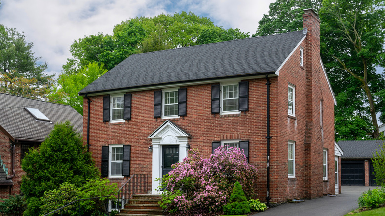 a beautiful two-story brick house in Boston, USA