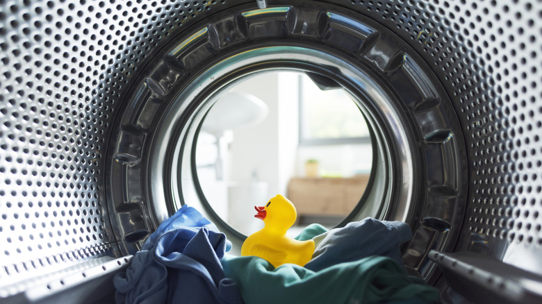 View from inside a washing machine drum