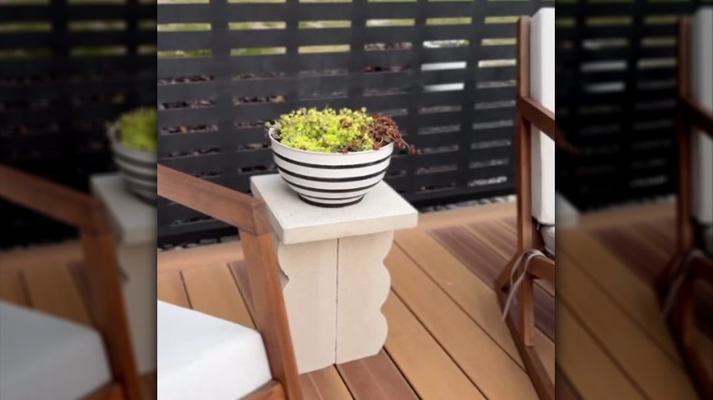 Concrete and paver table