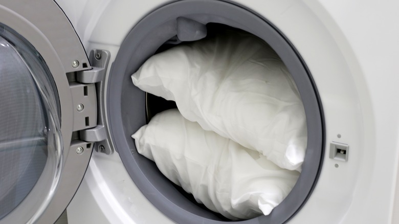 pillows in washing machine