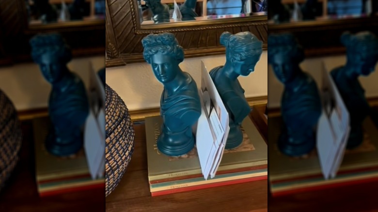 incoming mail has a home with a pair of bookends