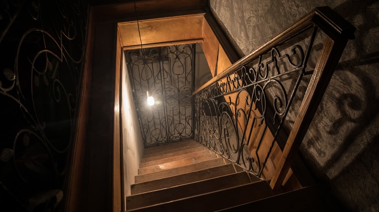 Stairs lead to ominous basement