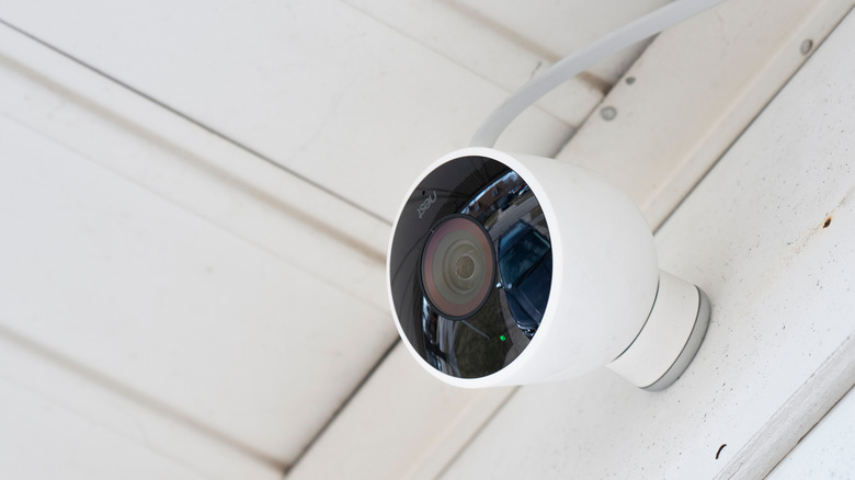 Nest security camera installed outdoors