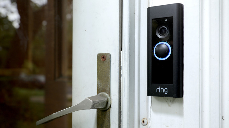 Ring security camera doorbell outside a house