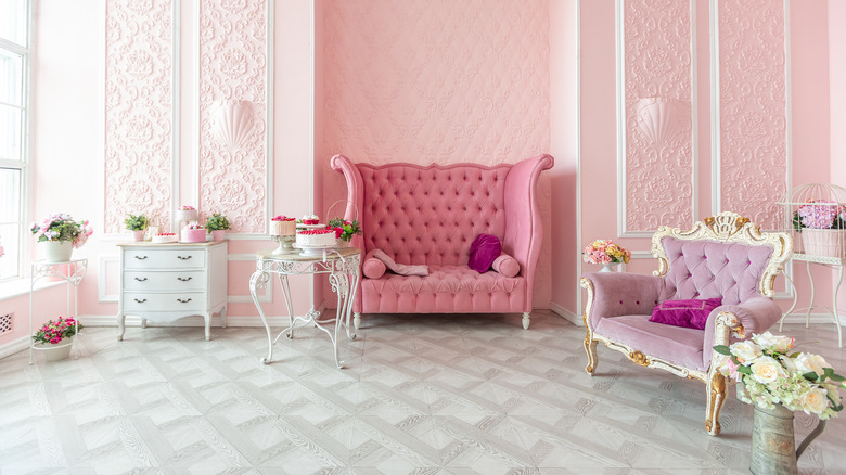 pink royal inspired room