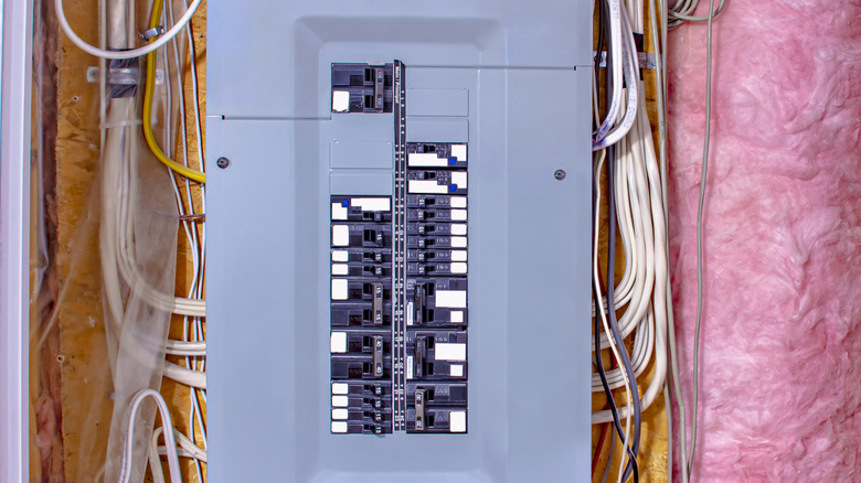 Visible electrical panel along a wall