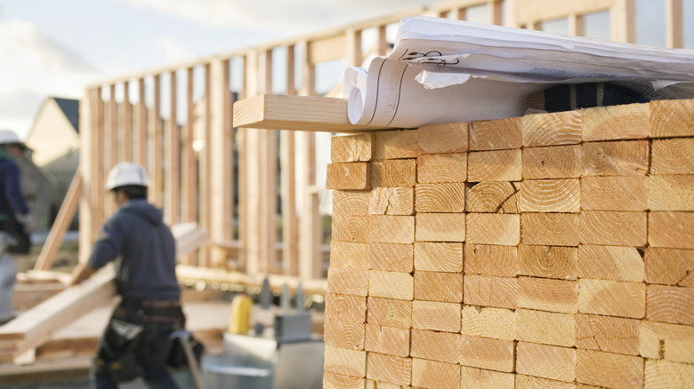 Stack of building materials